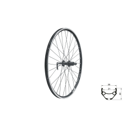 Koło tylne KLS DRAFT V-brake R, 26", black