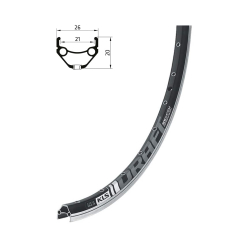 Obręcz KLS DRAFT szlifowana, 32H, 1 Nit, AV, 28"/29" black