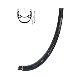 Obręcz KLS SCART DSC, 36H, FV, 28" black