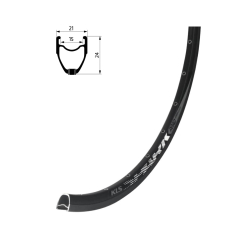Obręcz KLS SPARK 017 DSC, 28H, 1 Nit, FV, 28" black