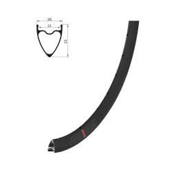 Obręcz KLS FLINT DSC, 32H, FV, 28" black