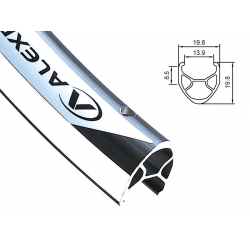 Obręcz szosa ALEXRIMS R450 700x32otw. bok CNC srebrna