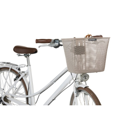 Kosz na kierownicę BASIL BILBAO FM, FIXED MOUNTED (ze wspornikiem 70183), mocowanie stałe, nude metallic (NEW)