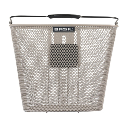 Kosz na kierownicę BASIL BILBAO KF, KF System (bez uchwytu), mocowanie przenośne, stalowy nude metallic (NEW)