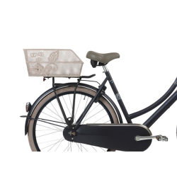 Kosz tylny na bagażnik BASIL CENTO FLOWER FM, FIXED MOUNTED, mocowanie stałe, stalowy nude metallic (NEW).