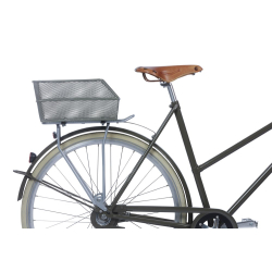 Kosz tylny na bagażnik BASIL CENTO S FM, FIXED MOUNTED, mocowanie stałe, stalowy olive green (NEW)