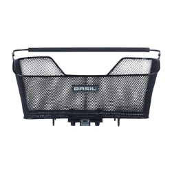 Kosz tylny na bagażnik BASIL BASE XL REAR BASKET, MIK z adapterem do mocowania (ready to go), Stalowy, Black (Eco Bottom) (WYPRZEDAŻ -50%)