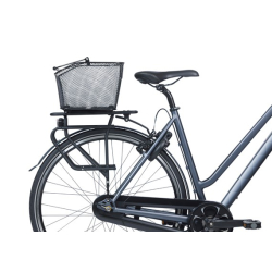 Kosz tylny na bagażnik BASIL BASE XL REAR BASKET, MIK z adapterem do mocowania (ready to go), Stalowy, Black (Eco Bottom) (WYPRZEDAŻ -50%)