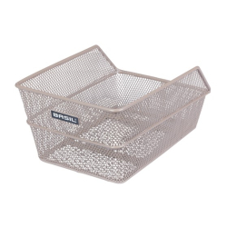 Kosz tylny na bagażnik BASIL CENTO S FM, FIXED MOUNTED, mocowanie stałe, stalowy nude metallic (NEW).