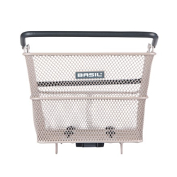 Kosz tylny na bagażnik BASIL CENTO MIK, MIK System (ready to go), Adaptor Plate 2.0 (blokada), stalowy nude metallic (NEW).