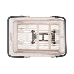 Kosz tylny na bagażnik BASIL CENTO MIK, MIK System (ready to go), Adaptor Plate 2.0 (blokada), stalowy nude metallic (NEW).