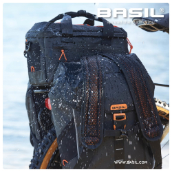 Sakwa pojedyncza BASIL MILES TARPAULIN DAYPACK 17L, Hook On System, 100% wodoodporna black orange (NEW)