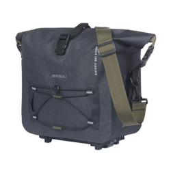 Torba na bagażnik BASIL NAVIGATOR STORM, MIK z adapterem do mocowania (ready to go), 13L, Wodoodporna, Czarna (NEW)