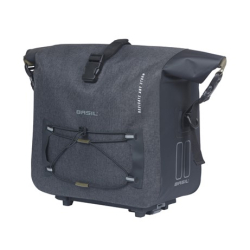 Torba na bagażnik BASIL NAVIGATOR STORM, MIK z adapterem do mocowania (ready to go), 13L, Wodoodporna, Czarna (NEW)