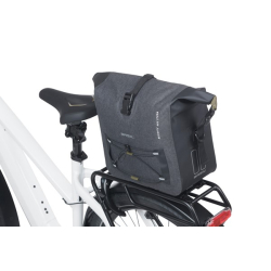 Torba na bagażnik BASIL NAVIGATOR STORM, MIK z adapterem do mocowania (ready to go), 13L, Wodoodporna, Czarna (NEW)