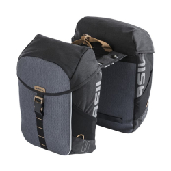 Sakwa podwójna BASIL MILES DOUBLE PANNIER BAG MIK 34L, MIK System (ready to go), 100% wodoodporna, black slate (NEW)