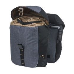 Sakwa podwójna BASIL MILES DOUBLE PANNIER BAG MIK 34L, MIK System (ready to go), 100% wodoodporna, black slate (NEW)