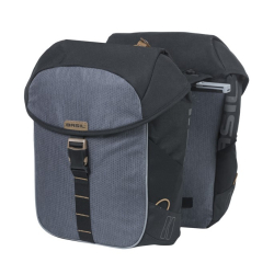 Sakwa podwójna BASIL MILES DOUBLE PANNIER BAG MIK 34L, MIK System (ready to go), 100% wodoodporna, black slate (NEW)