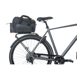 Torba na bagażnik BASIL MILES TARPAULIN TRUNKBAG XL PRO MIK 9-36L, MIK System (ready to go), 100% wodoodporna black orange (NEW)