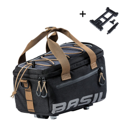 Torba na bagażnik BASIL MILES TRUNK BAG, MIK z adapterem do mocowania (ready to go), 7L, Wodoodporna, black slate (NEW)
