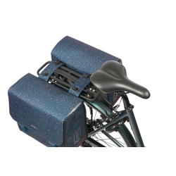 Sakwa podwójna BASIL FLAIR DOUBLE BICYCLE BAG MIK, MIK z adapterem do mocowania (ready to go), 35L, Wodoodporna, Navy (NEW)
