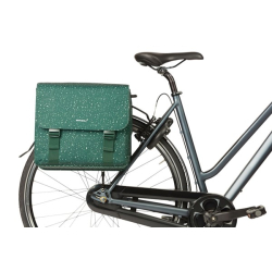 Sakwa podwójna BASIL FLAIR DOUBLE BICYCLE BAG MIK, MIK z adapterem do mocowania (ready to go), 35L, Wodoodporna, Green (NEW)