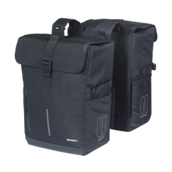 Sakwa podwójna BASIL MOVE DOUBLE BICYCLE BAG, UNIVERSAL BRIDGE, 30L, Wodoodporna, Black (NEW)
