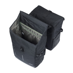 Sakwa podwójna BASIL MOVE DOUBLE BICYCLE BAG, UNIVERSAL BRIDGE, 30L, Wodoodporna, Black (NEW)