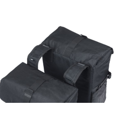 Sakwa podwójna BASIL MOVE DOUBLE BICYCLE BAG, UNIVERSAL BRIDGE, 30L, Wodoodporna, Black (NEW)