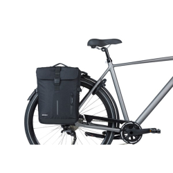 Sakwa podwójna BASIL MOVE DOUBLE BICYCLE BAG, MIK z adapterem do mocowania (ready to go), 30L, Wodoodporna, Black (NEW)