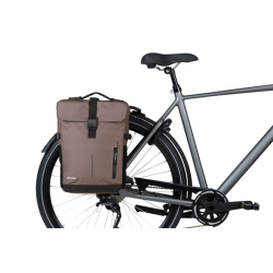 Sakwa podwójna BASIL MOVE DOUBLE BICYCLE BAG, MIK z adapterem do mocowania (ready to go), 30L, Wodoodporna, Brown (NEW)