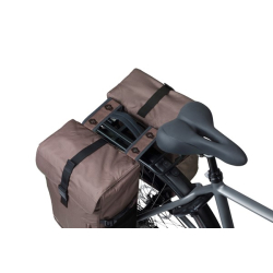 Sakwa podwójna BASIL MOVE DOUBLE BICYCLE BAG, MIK z adapterem do mocowania (ready to go), 30L, Wodoodporna, Brown (NEW)