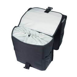 Sakwa podwójna BASIL GO DOUBLE BAG 32L, Universal Bridge System, solid black (NEW)