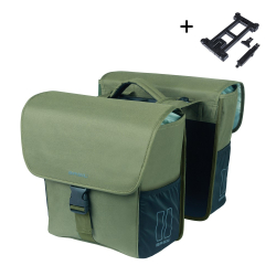 Sakwa podwójna BASIL GO DOUBLE BAG MIK 32L MIK System (ready to go) dark green (WYPRZEDAŻ -50%)