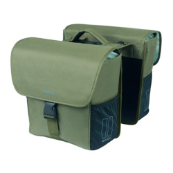 Sakwa podwójna BASIL GO DOUBLE BAG MIK 32L MIK System (ready to go) dark green (WYPRZEDAŻ -50%)