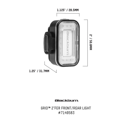 Lampka przednia/tylna BLACKBURN GRID 2'FER USB przód 175 lumenów tył 55 lumenów czarna (NEW 2023)