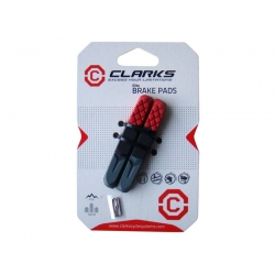 Wkładki hamulcowe CLARK'S CPS501 MTB (V-brake, Warunki Suche i Mokre) 70mm czerwono-czarno-szare