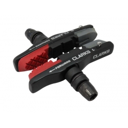 Klocki hamulcowe CLARK'S CPS513 MTB (V-brake, Warunki Suche i Mokre, Lekka obudowa aluminiowa) 72mm czerwono-czarno-szar