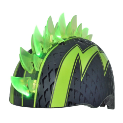 Kask dziecięcy juniorski RASKULLZ BOLT LED GREEN roz. S CHILD FS 5+ (50-54 cm) (NEW 2026)