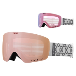Gogle zimowe GIRO CONTOUR RS WHITE MONOGRAM (Szyba lustrzana kolorowa VIVID-Carl Zeiss ROSE GOLD 19-42% S2 + Szyba lustr