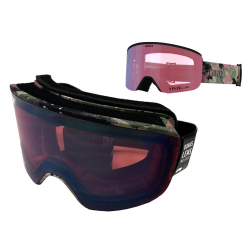 Gogle zimowe GIRO AXIS GREEN MARBLE (Szyba lustrzana kolorowa VIVID-Carl Zeiss VIVID PETROL 19-42% S2 + Szyba lustrzana