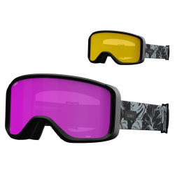 Gogle zimowe GIRO SAGEN BLACK AND GREY BOTANICAL LX (szyba AMBER PINK 19-42% S2 + szyba YELLOW 00% S2) (NEW 2024/2025)