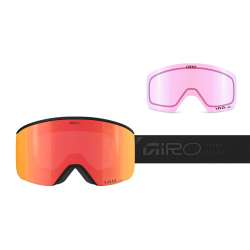 Gogle zimowe GIRO AXIS BLACK STACKED (Szyba lustrzana kolorowa VIVID-Carl Zeiss EMBER 19-42% S2 + Szyba lustrzana koloro