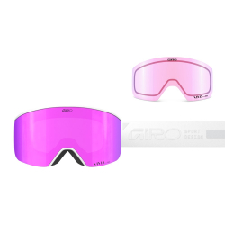 Gogle zimowe damskie GIRO ELLA WHITE RAILS (Szyba lustrzana kolorowa VIVID-Carl Zeiss PINK 19-42% S2 + VIVID INFRARED 43