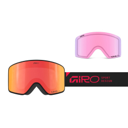Gogle zimowe GIRO METHOD BLACK/RED STACKED (Szyba lustrzana kolorowa VIVID-Carl Zeiss EMBER 19-42% S2 + Szyba lustrzana
