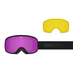 Gogle zimowe damskie GIRO MOXIE BLACK STACKED (szyba AMBER PINK 19-42% S2 + YELLOW 80-99% S0) (NEW 2025/2026)