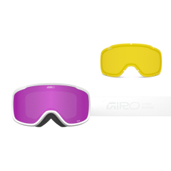 Gogle zimowe damskie GIRO MOXIE WHITE STACKED (szyba AMBER PINK 19-42% S2 + YELLOW 80-99% S0) (NEW 2025/2026)