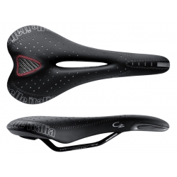 Siodło SELLE ITALIA C2 GEL FLOW S (id match - S2) Manganese tube 7, skóra, czarne (DWZ)