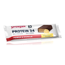 Baton proteinowy SPONSER PROTEIN 34 BAR bananowy w czekoladzie (pudełko 24szt x 40g) (NEW)