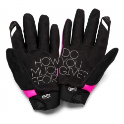 Rękawiczki 100% BRISKER Women's Glove neon pink black roz. M (długość dłoni 174-181 mm) (NEW)